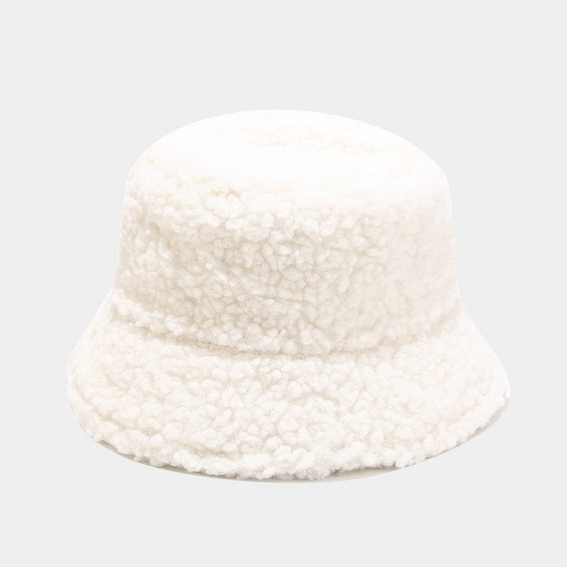 Solid Color Simple Lambswool Winter Buckrt Hats