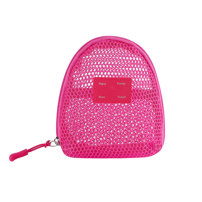 Solid Color Mesh Mini Make Up Bags