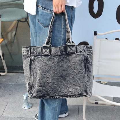 Washed Make Old Demin Shoulder Bags