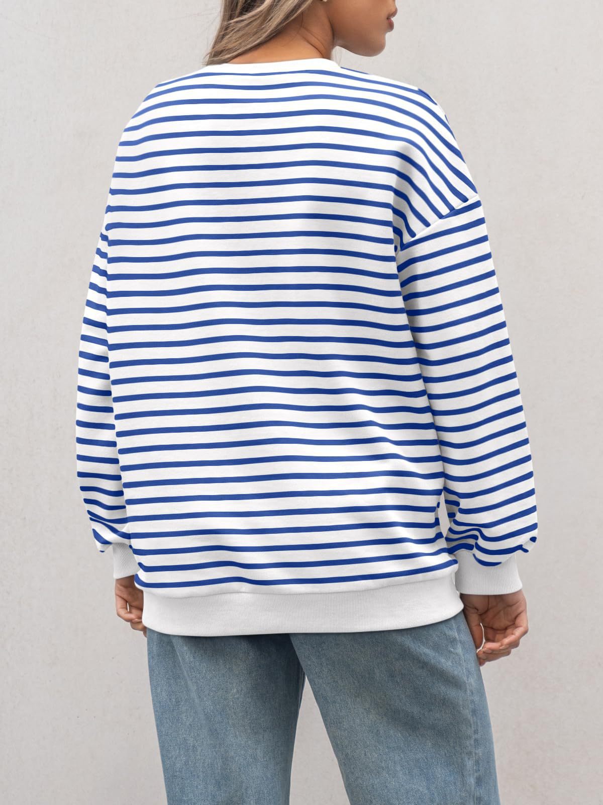 Striped Loose Color Block Casual Sweatshirt