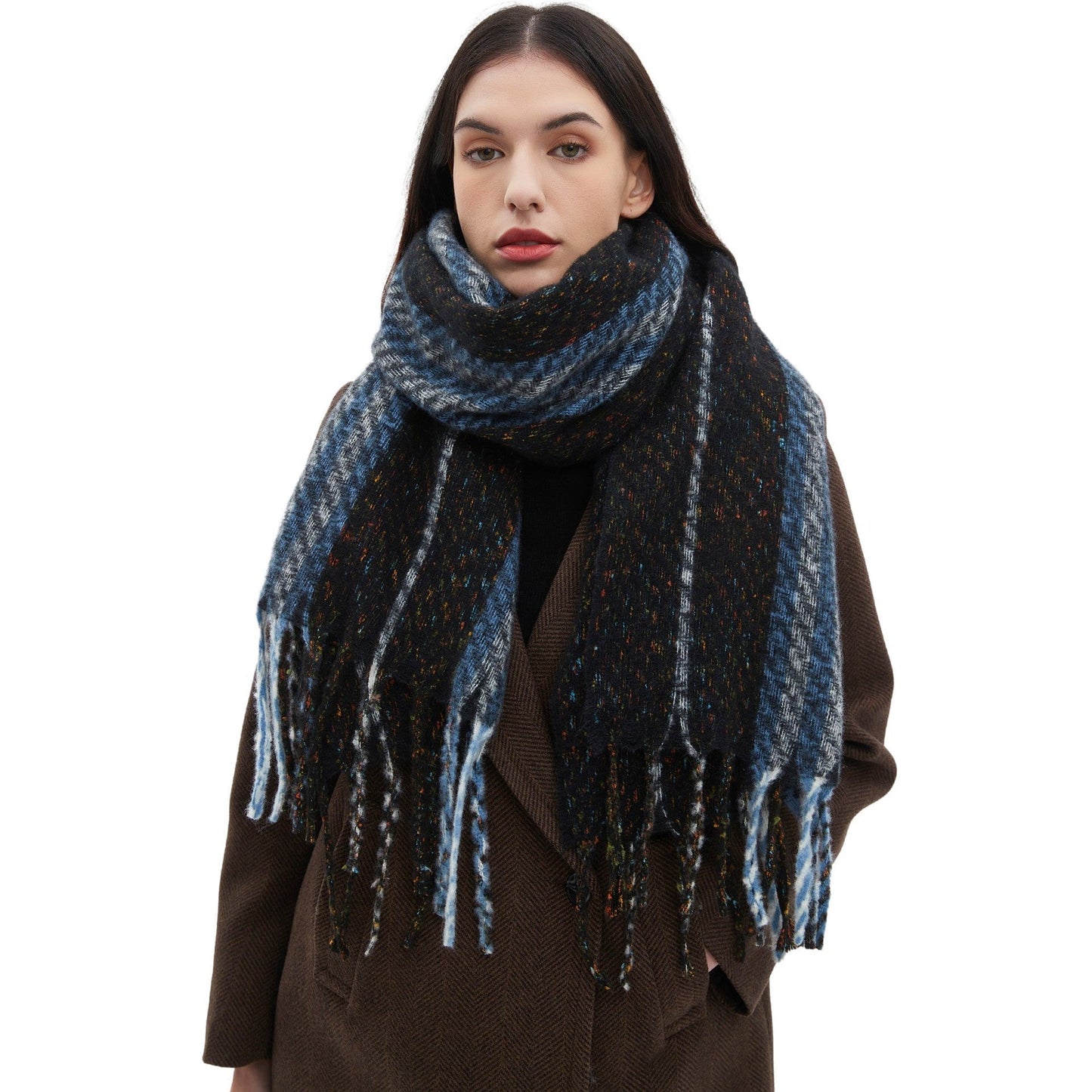 Striped Contrast Color Scarves