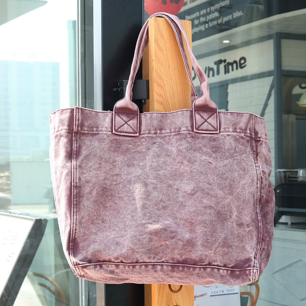 Washed Make Old Demin Shoulder Bags