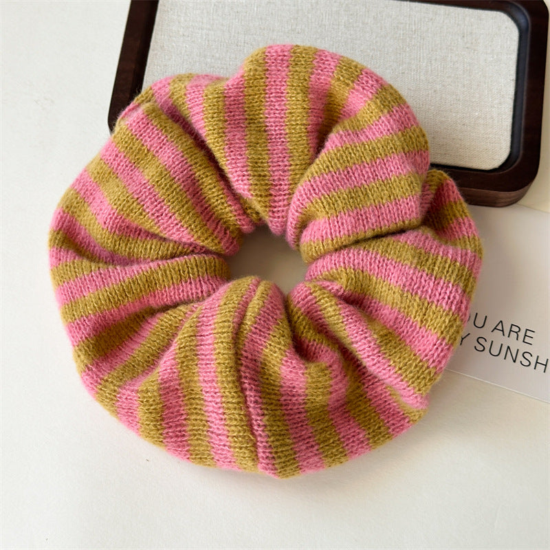 Color Block Striped Elastic Hair Tie