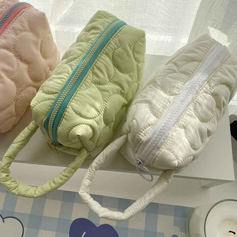 Flower Color Block Simple Make Up Bag