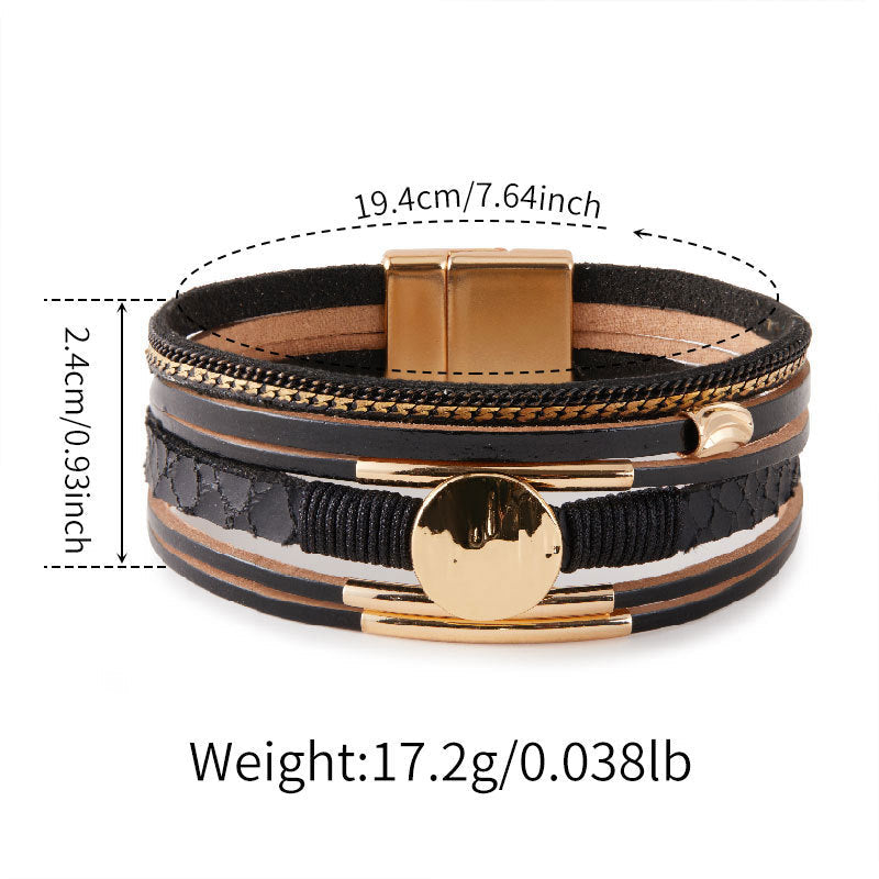 Vintage Layered PU Leather Bracelets