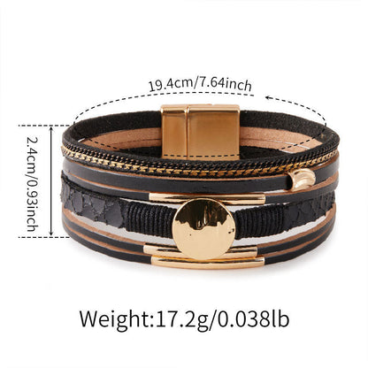 Vintage Layered PU Leather Bracelets