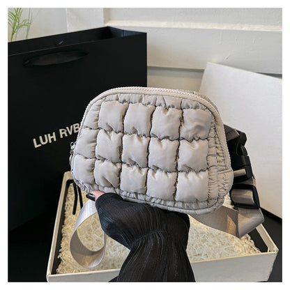 Candy Color Plaid Waist Bag Casual Chest Bag