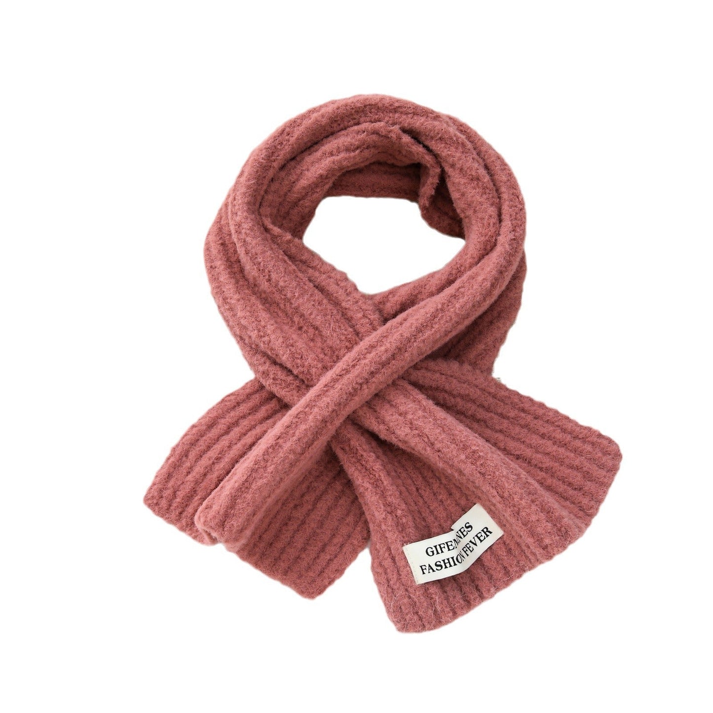 Solid Color Sweet Cross Short Knit Scarves