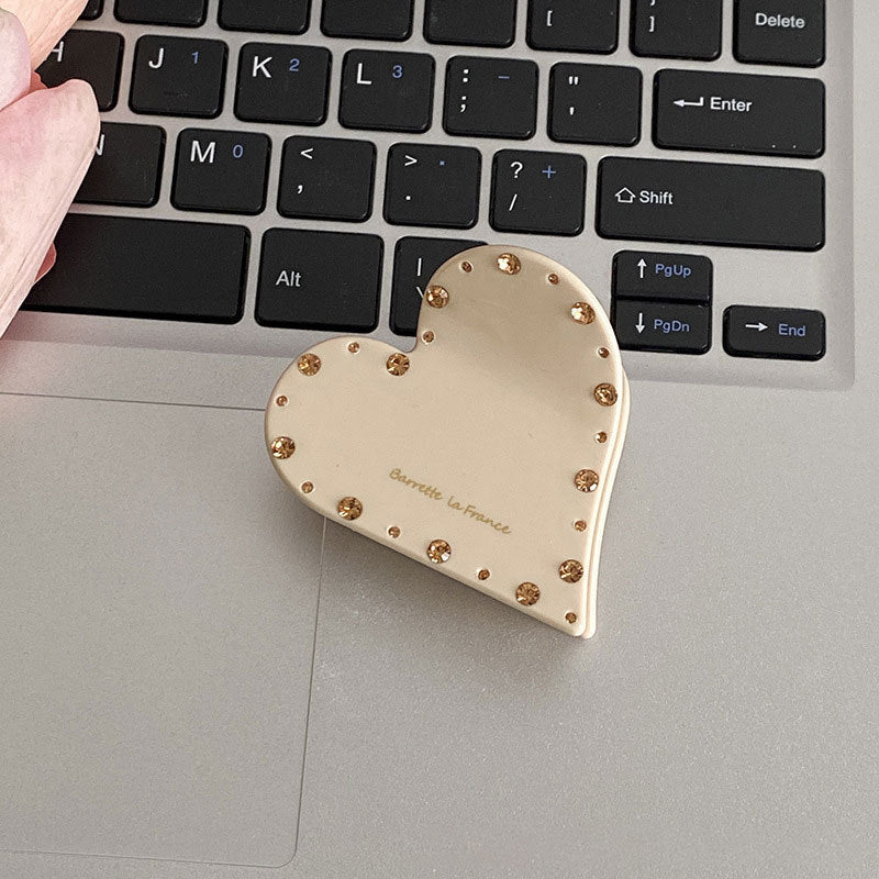 Loved Shape Solid Color Cute Hair Claws