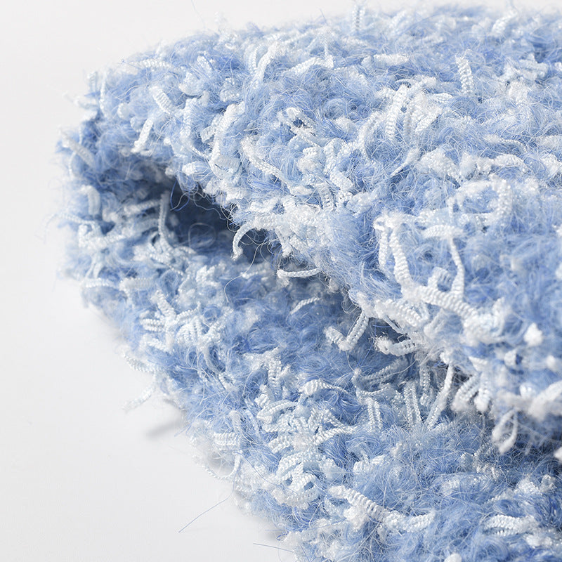 Spliced Color Knit Hat Padded Plushed Beanie