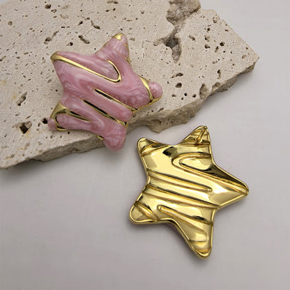 Luxury Star Handmade Drip Glaze Stud Earrings