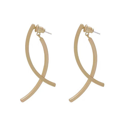 Simple Long Elegant Clip Earrings