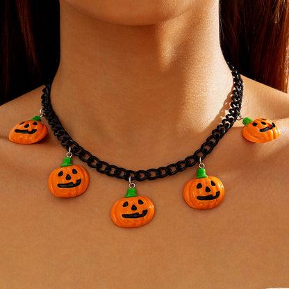 Chain Patchwork Dripping Ghost Halloween Choker