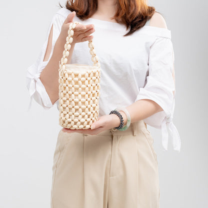 Wooden Bead Bucket Handmade Bags
