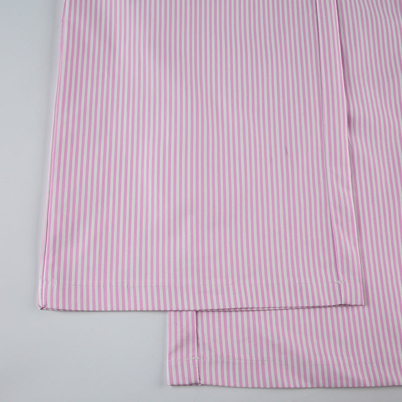 Fashion Color Block Stripe Drawstring Long Pants