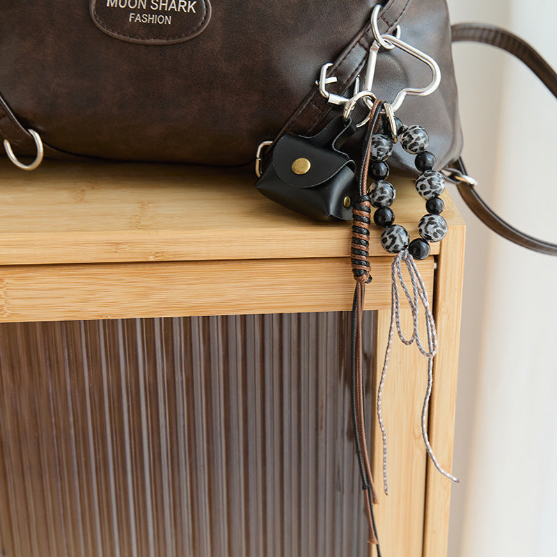 Retro Mini Leather Bag Keychain Bag Charm