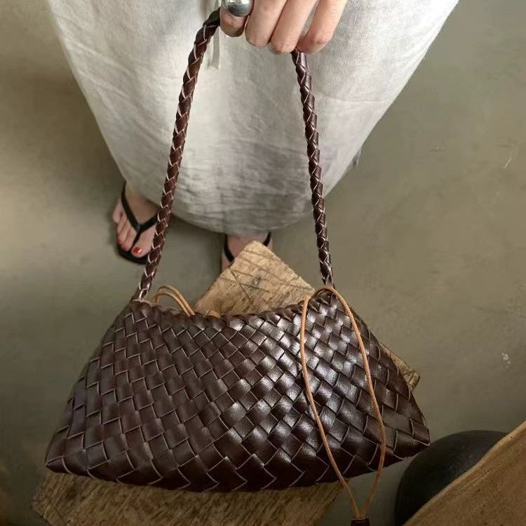 Vintage Woven Beach Tote Shoulder Bag
