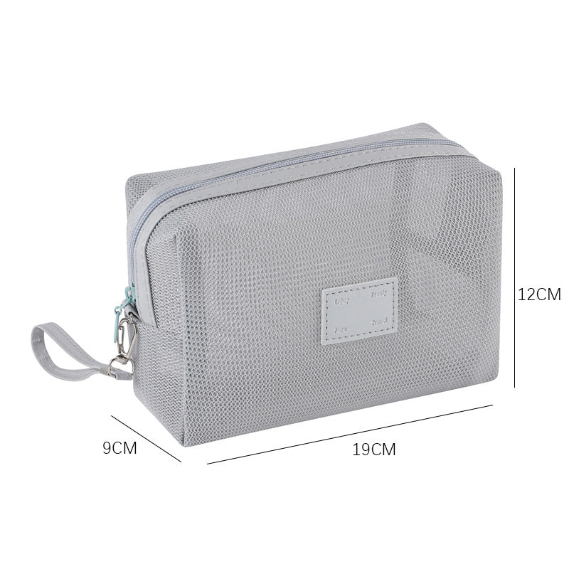 Solid Color Mesh Large Capacity Make Up Bags
