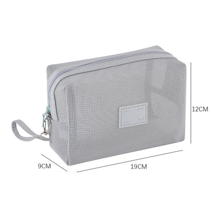 Solid Color Mesh Large Capacity Make Up Bags