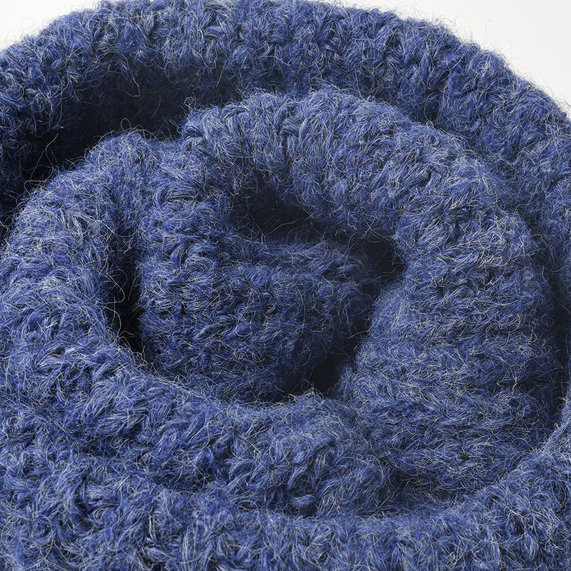 Simple Solid Color Knit Hat Lengthen Beanie