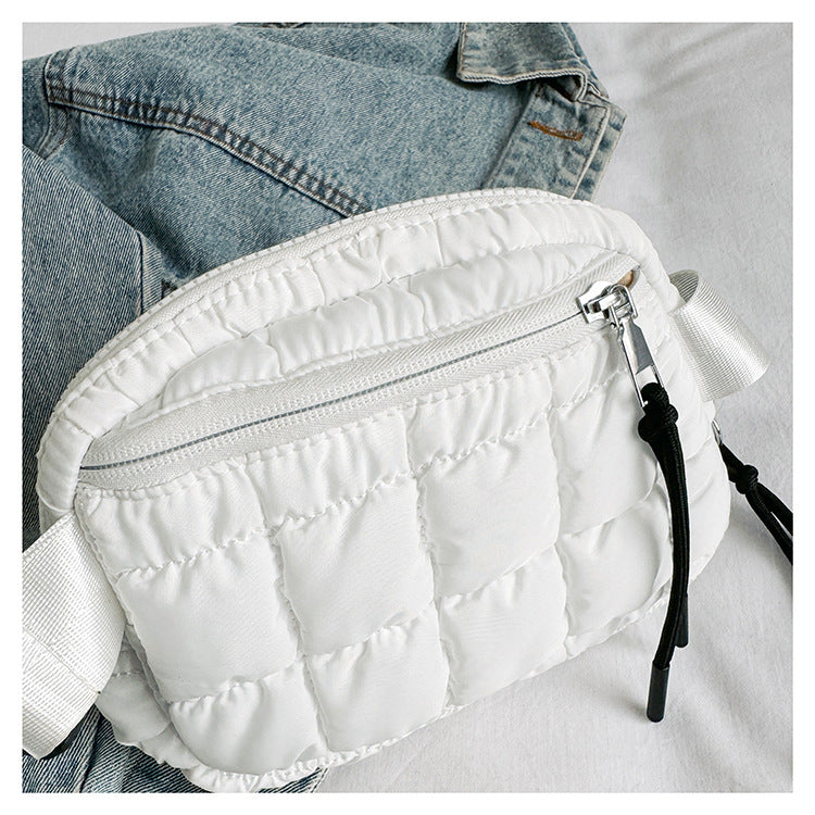 Candy Color Plaid Waist Bag Casual Chest Bag