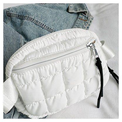 Candy Color Plaid Waist Bag Casual Chest Bag