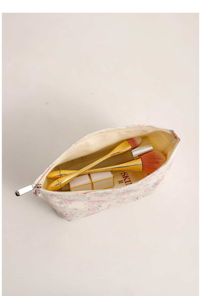 Floral Print Sweet Simple Cosmetic Bag