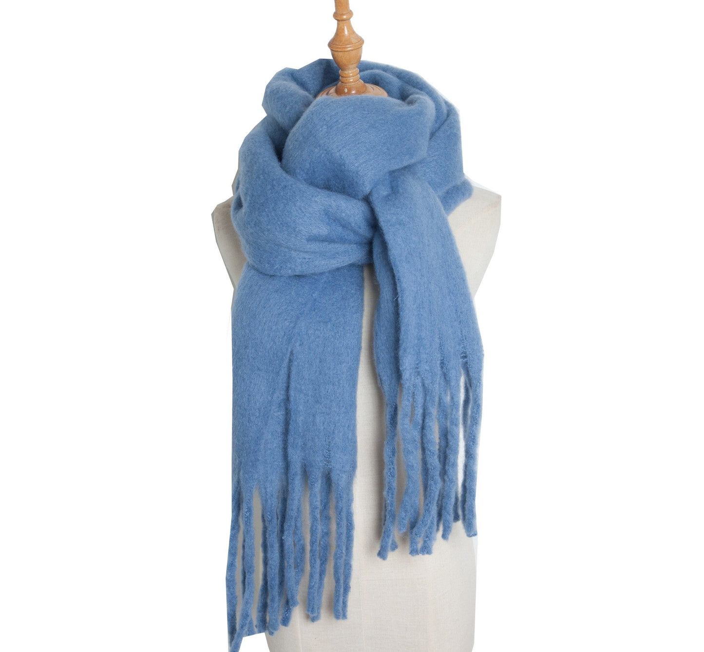 Solid Color Simple Tassel Scarves