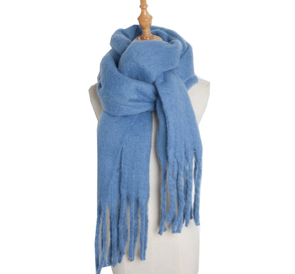 Solid Color Simple Tassel Scarves