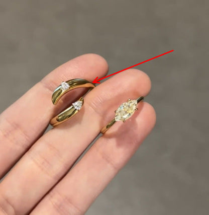 Simple Layered Rhinestone Elegant Rings