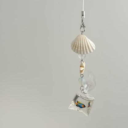 Cute Seashell Fish Keychain Bag Charm