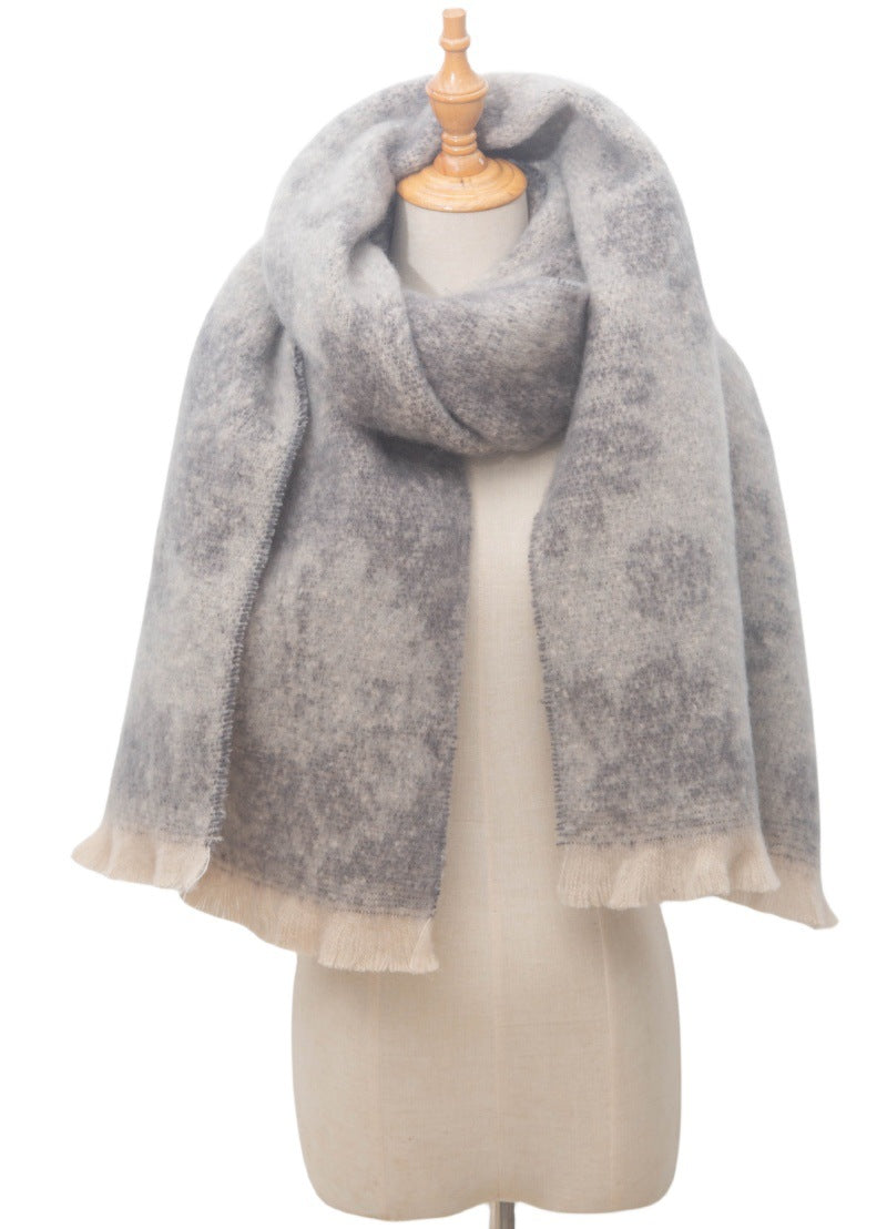 Floral Print Contrast Color Scarves