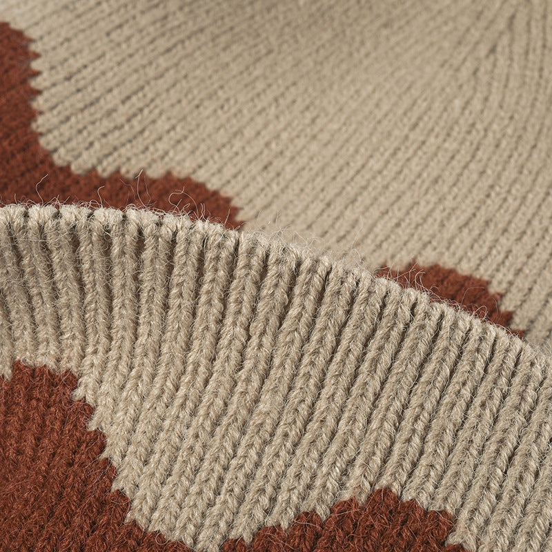 Contrast Color Simple Casual Knit Pom Beanie