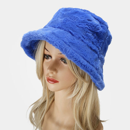Simple Solid Color Thicken Winter Bucket Hat