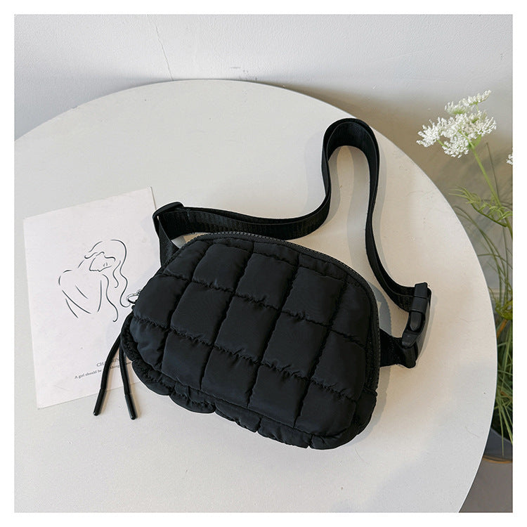 Candy Color Plaid Waist Bag Casual Chest Bag