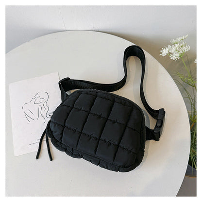 Candy Color Plaid Waist Bag Casual Chest Bag