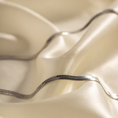 Herringbone Chain Flat Snake Chain Necklace