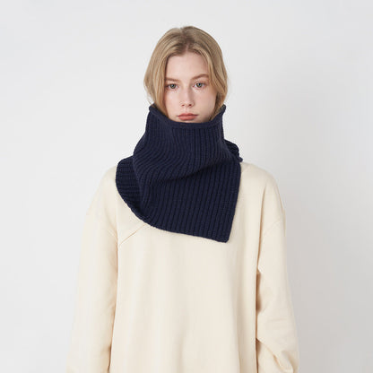 Solid Color High Collar Split Knit Scarve