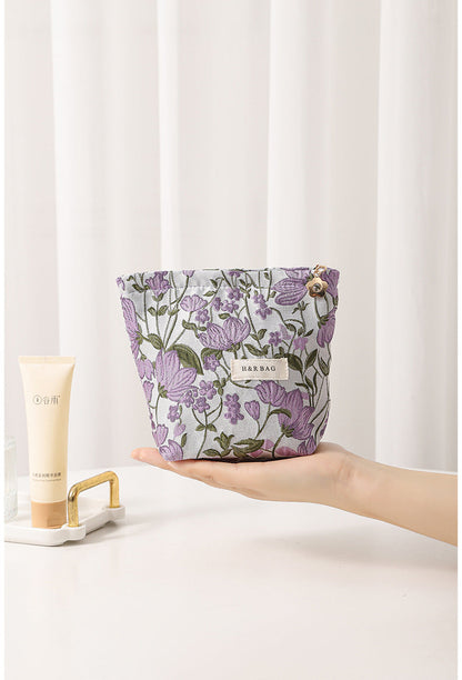 Colorful Embroidery Portable Cosmetic Bag