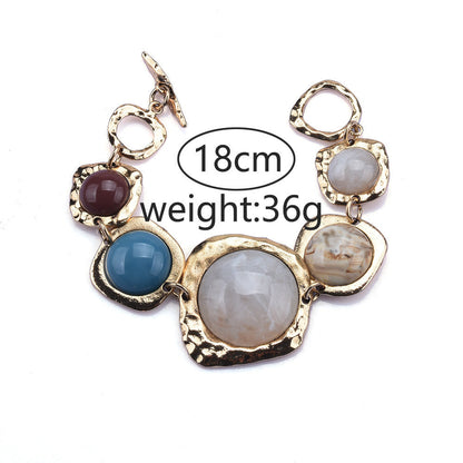 Stylish Geometric Irregular Metal Stone Bracelet