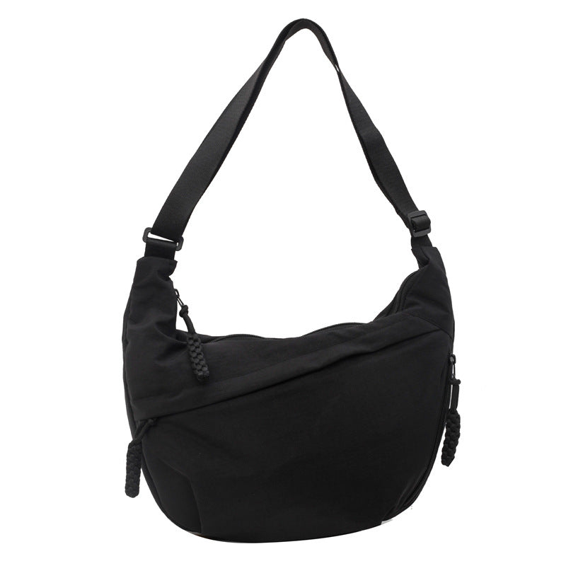 Solid Color Nylon Large Capacity Shoulder Bag