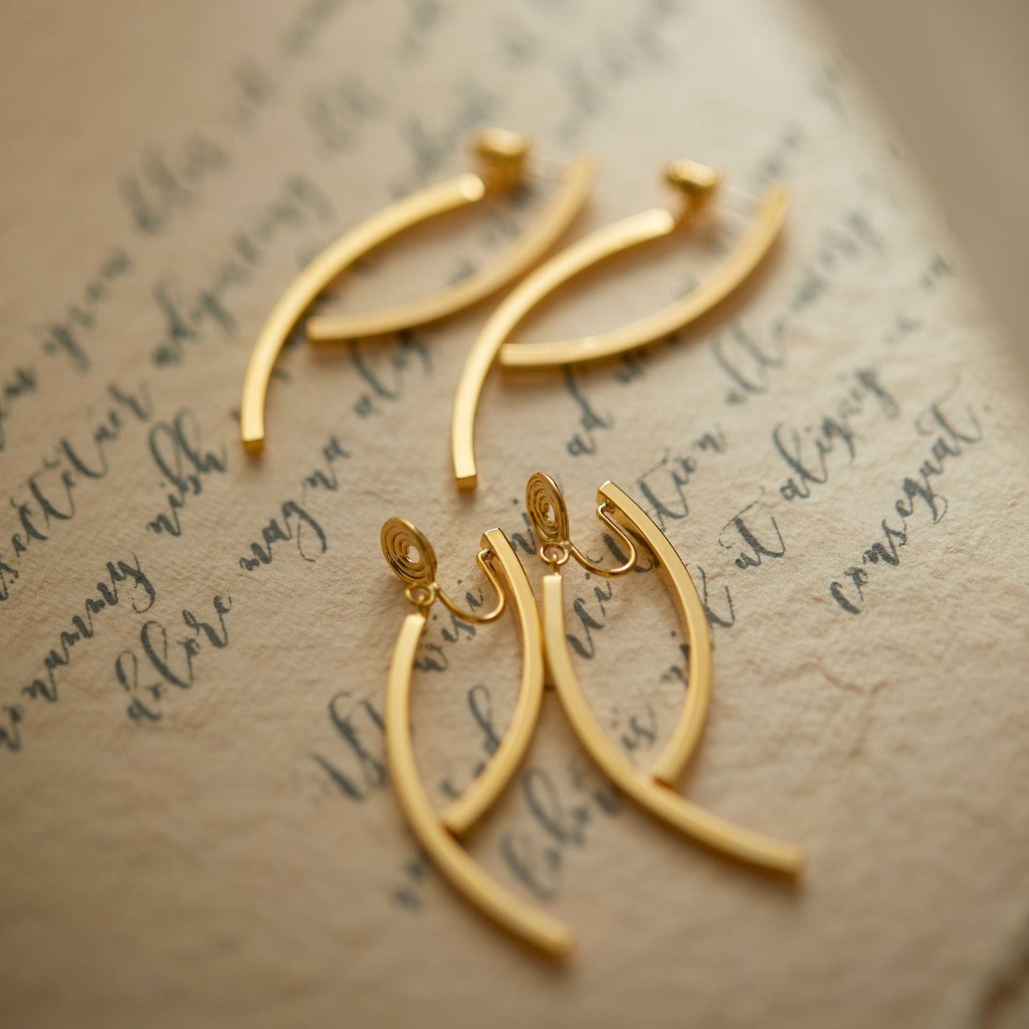 Simple Long Elegant Clip Earrings