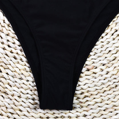 Color Block Sexy U-Neck One Piece Swimwear