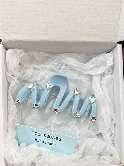 Love Rhinestone Candy Color Hair Claws