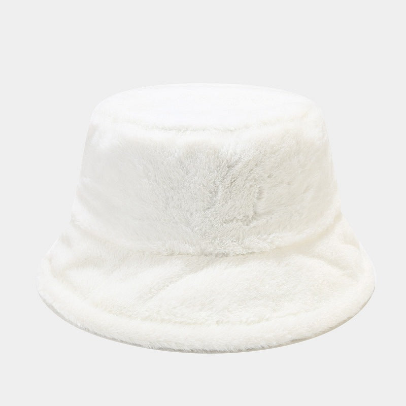 Simple Solid Color Thicken Winter Bucket Hat