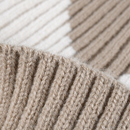 Color Block Love Jacquard Knit Beanie