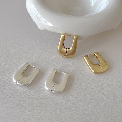 Simple Matte Brushed Hoop Earrings