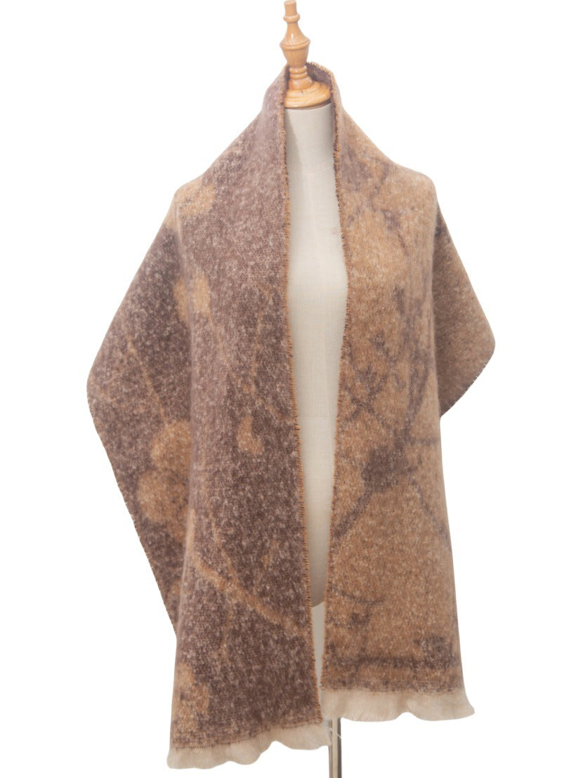 Contrasct Color Floral Print Scarves