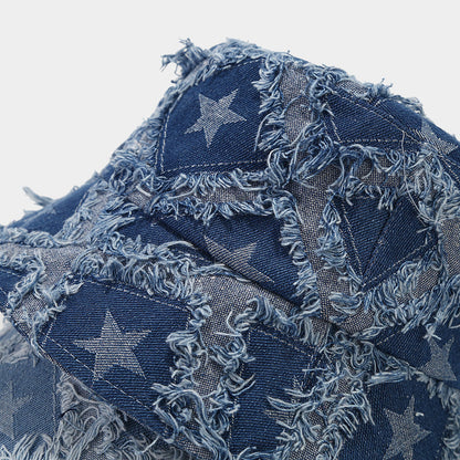 Star Pttern Fringe Edge Foldable Bucket Hat