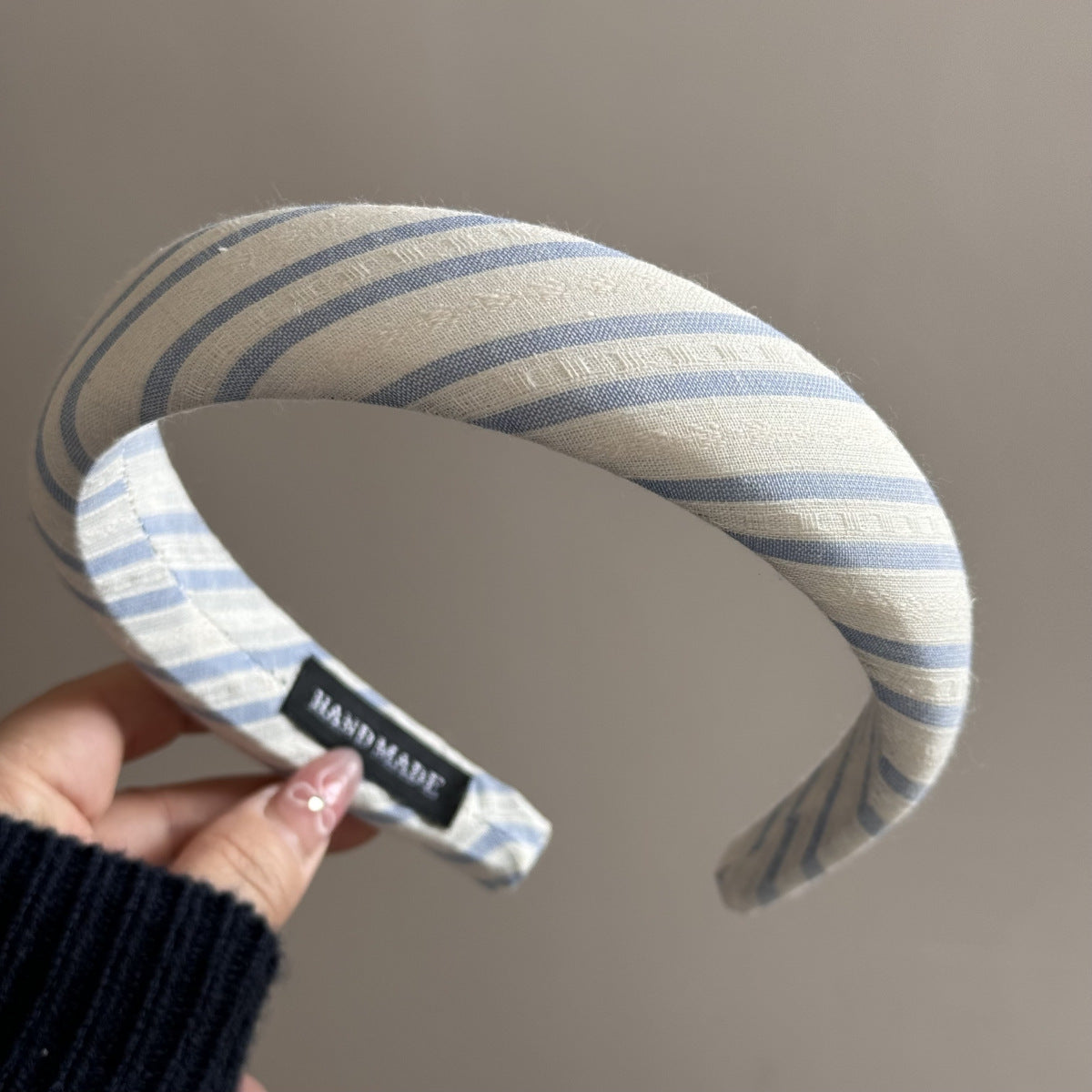 Blue Plaid Cute Wide Padded Headbands